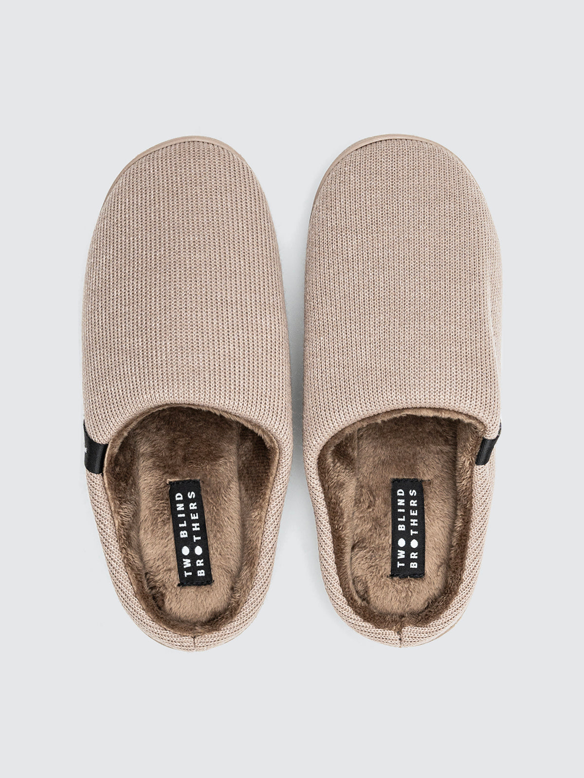 Two Blind Brothers - Gift Sweater Slipper Unisex-Slippers-in-Light-Khaki