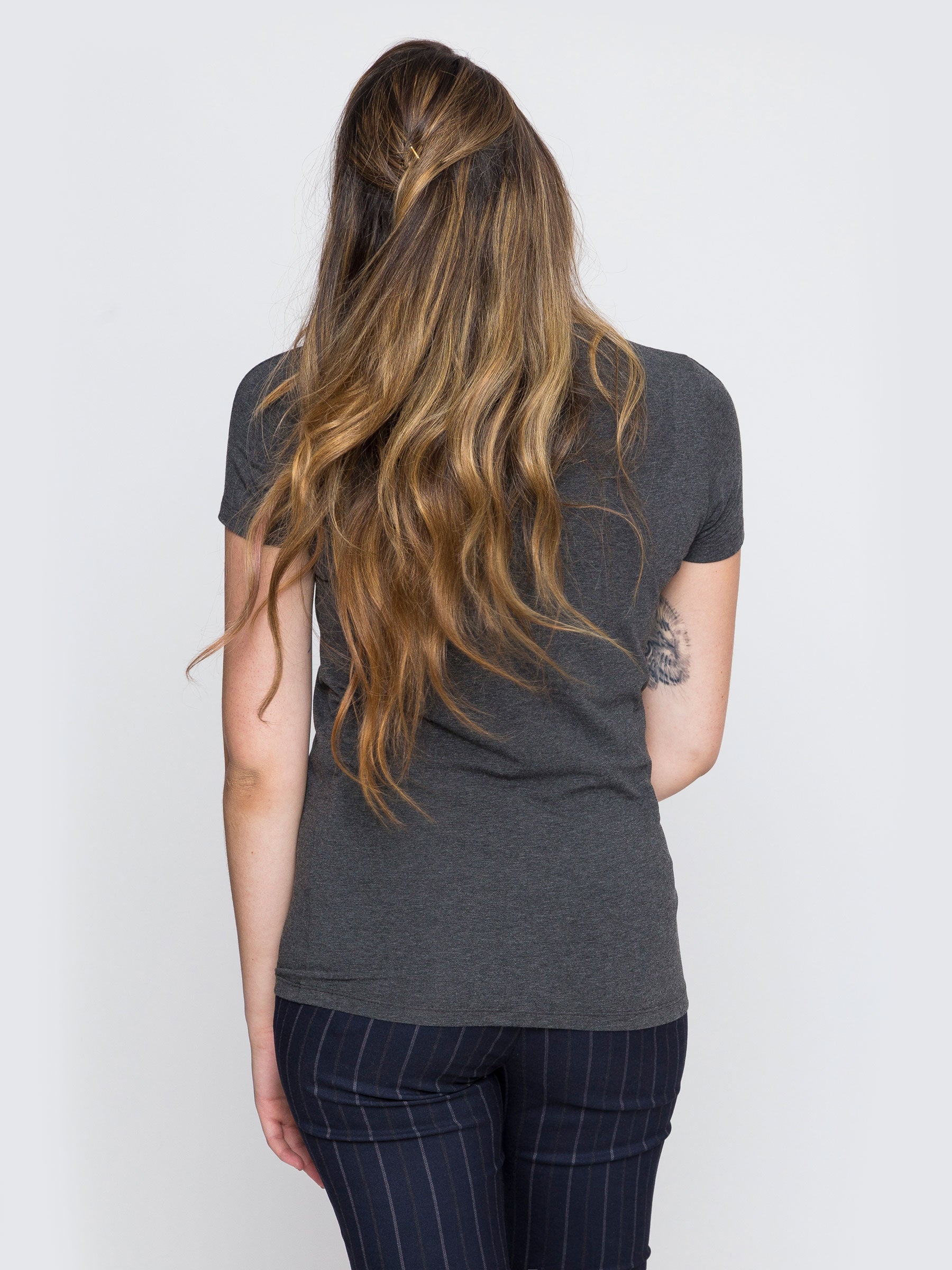 Two Blind Brothers - Womens Women's "Feel" V-Neck Charcoal