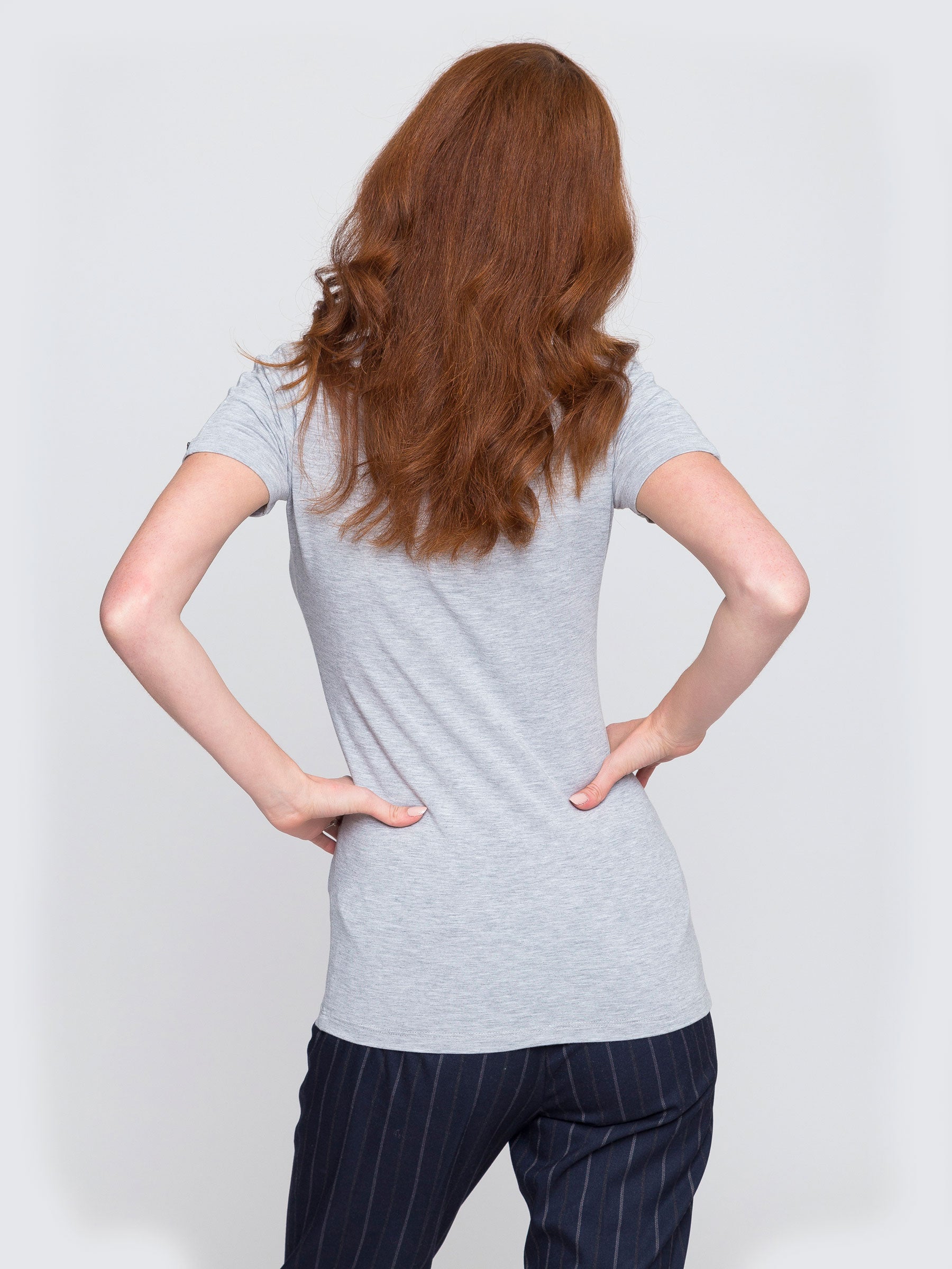 Two Blind Brothers - Womens Women's "Feel" V-Neck Light-Grey
