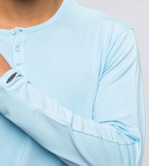 Men's Long Sleeve Solid Henley