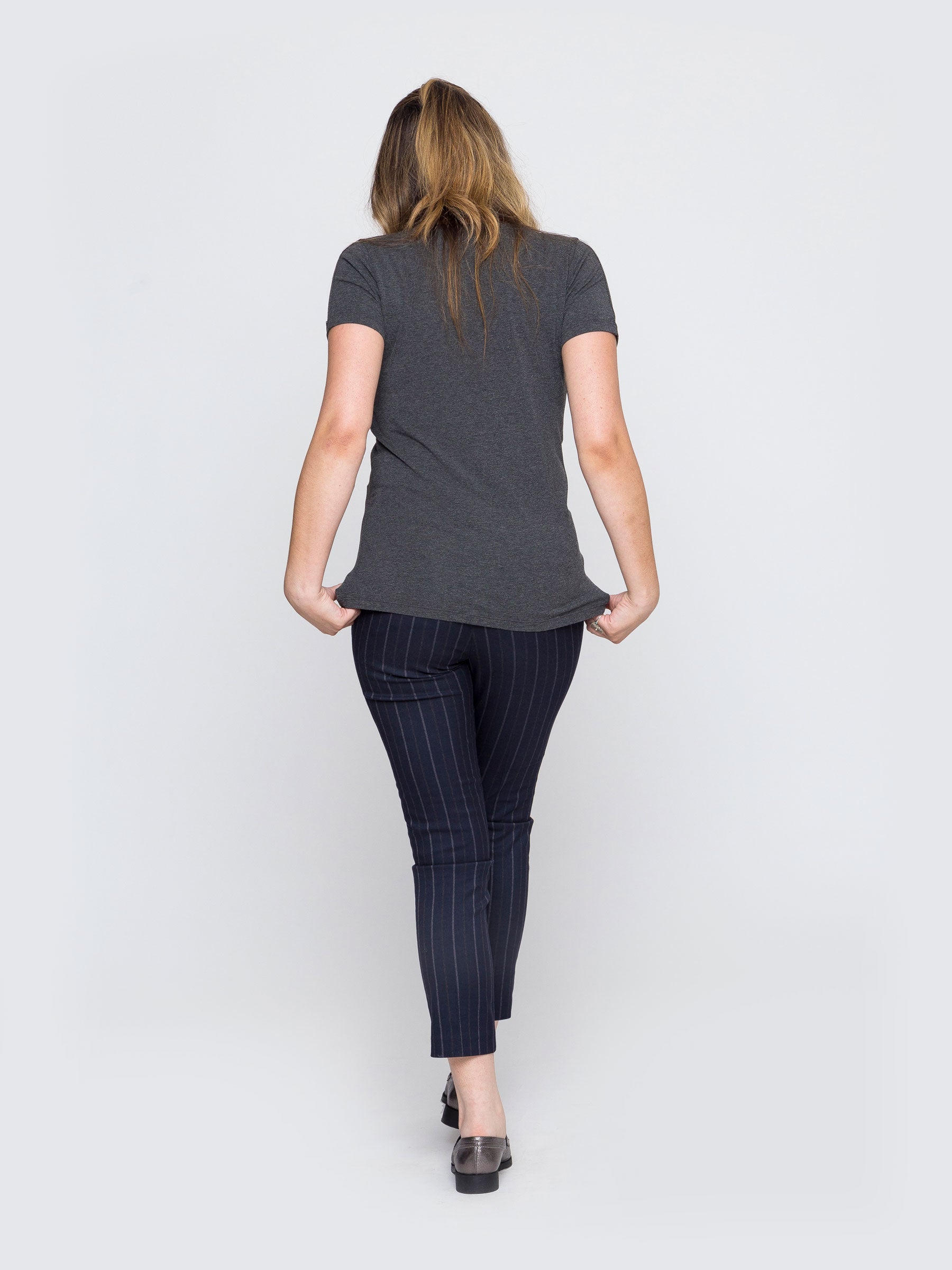 Two Blind Brothers - Womens Women's "Feel" V-Neck Charcoal