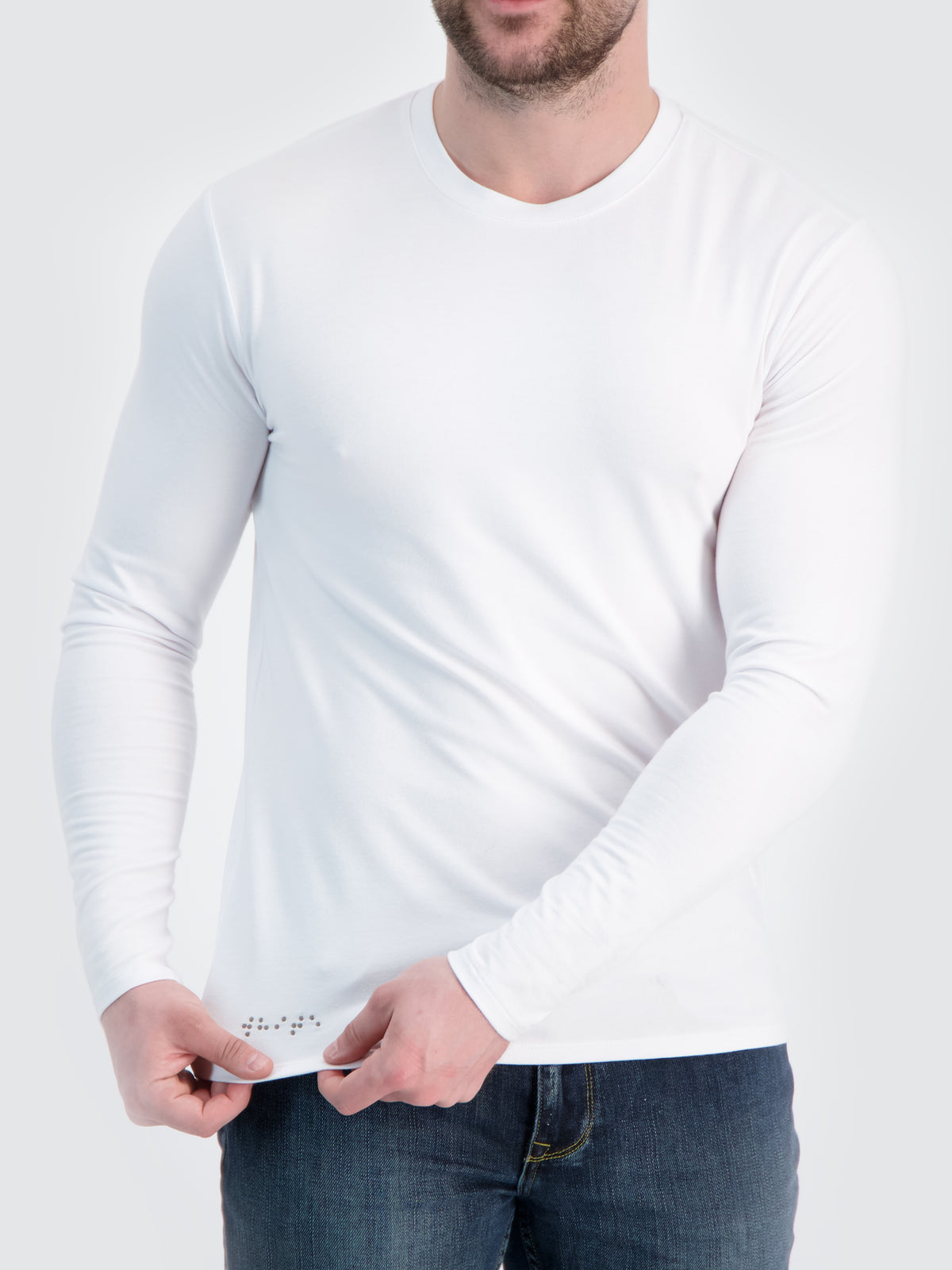 Two Blind Brothers - Mens Men's Long Sleeve Crewneck White