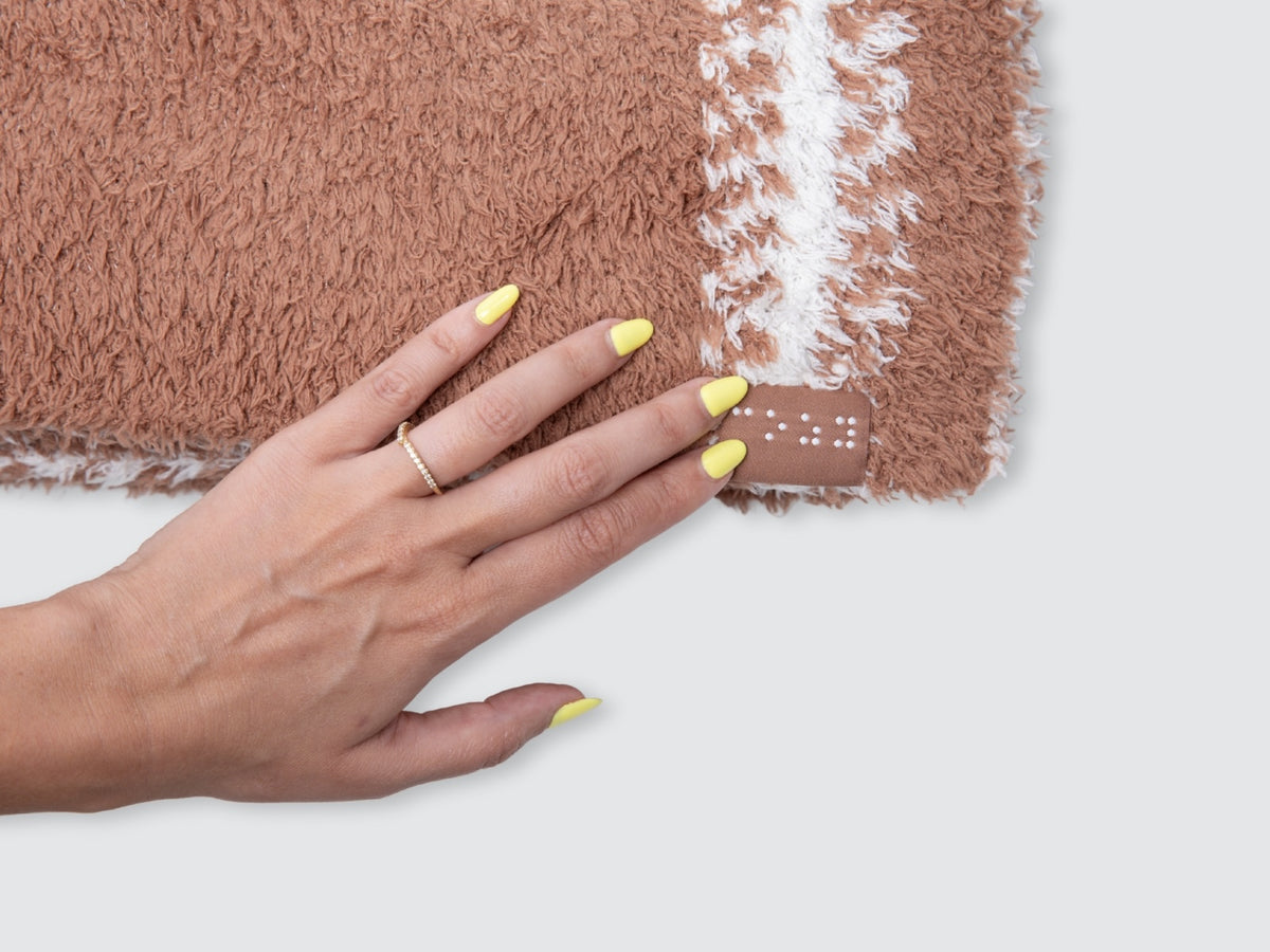 Two Blind Brothers - Gift Plush Blanket Mocha-+-White-+-Navy