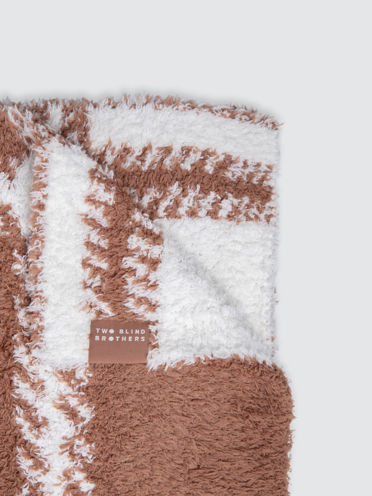 Two Blind Brothers - Gift Plush Blanket Mocha-+-White