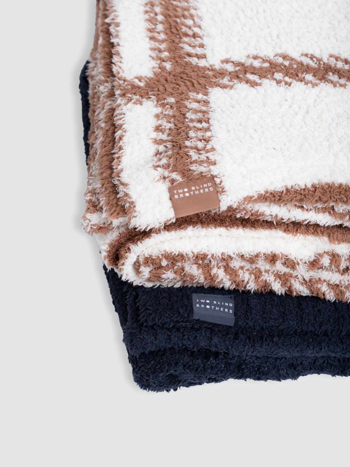 Two Blind Brothers - Gift Plush Blanket Mocha-+-White-+-Navy
