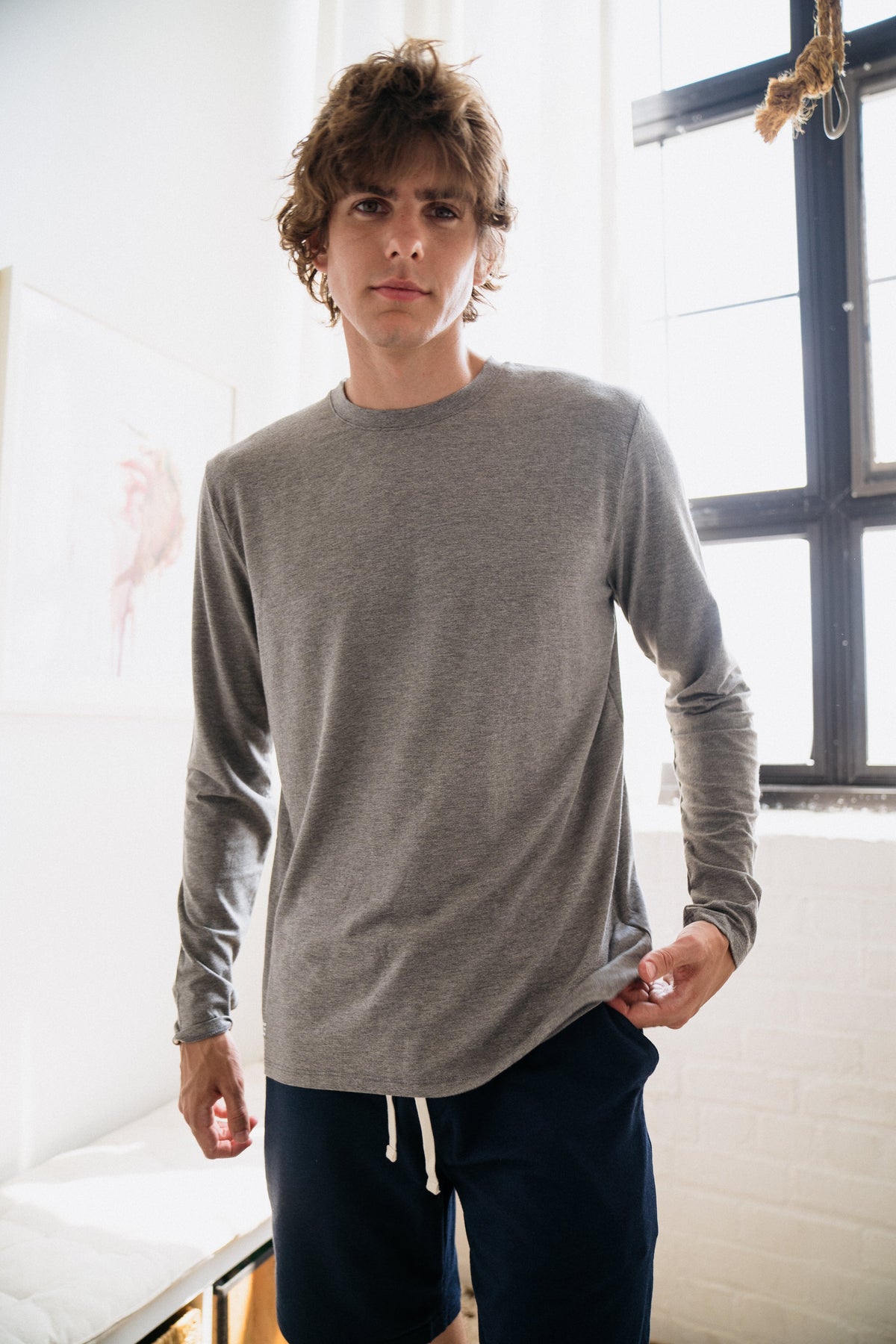 Two Blind Brothers - Mens Men's Long Sleeve Crewneck White