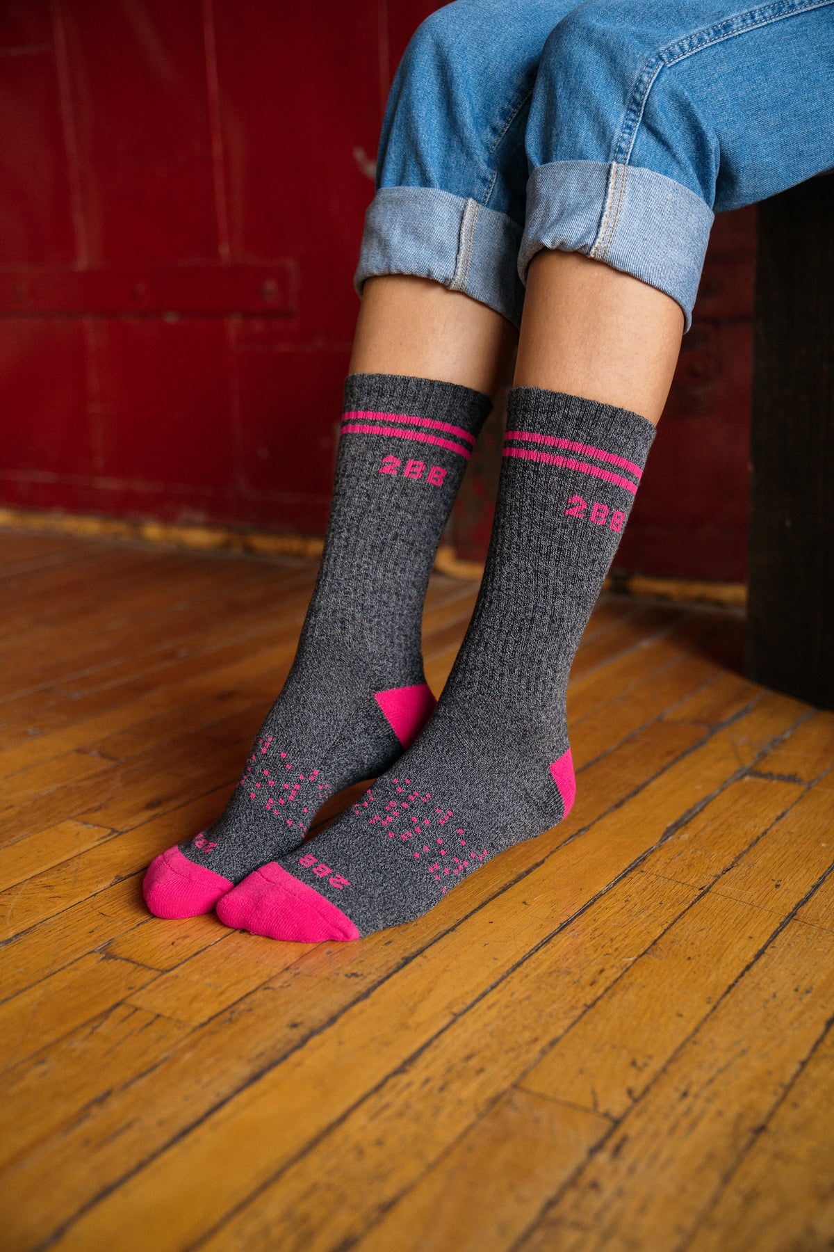 Two Blind Brothers - SOCK COLLECTION Pink Calf Sock Pink