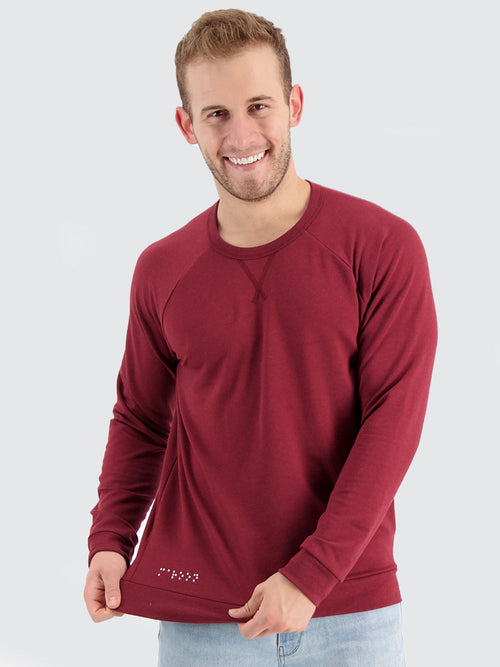 Men's LS Raglan in Maroon