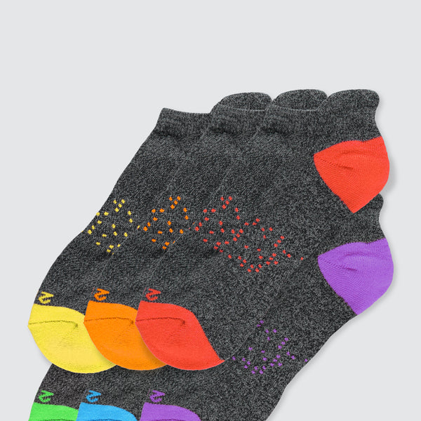Two Blind Brothers - Gift Rainbow Ankle Sock Bundle (6 Pairs) Six-pack-of-ankle-socks