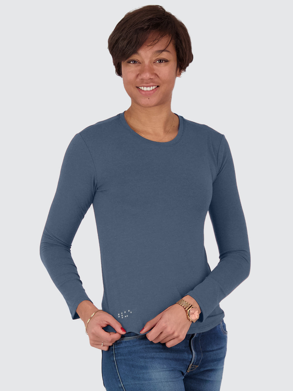 Two Blind Brothers - Womens Women's Long Sleeve Crewneck Washed-Navy