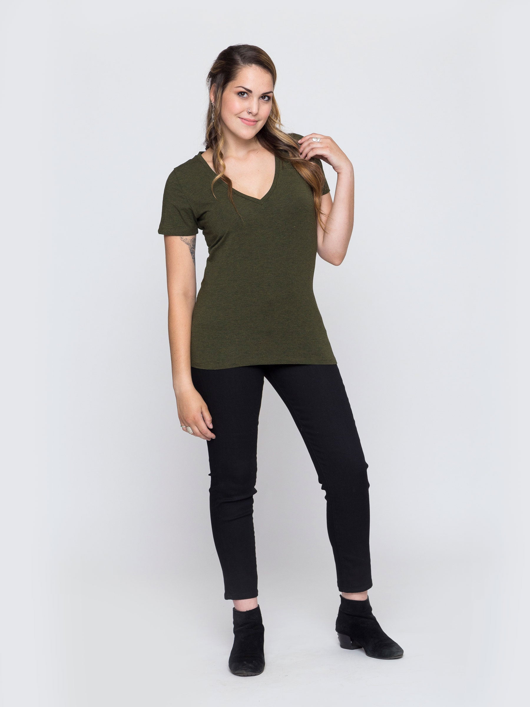 Two Blind Brothers - Womens Women's "Feel" V-Neck Two-Blind-Brothers