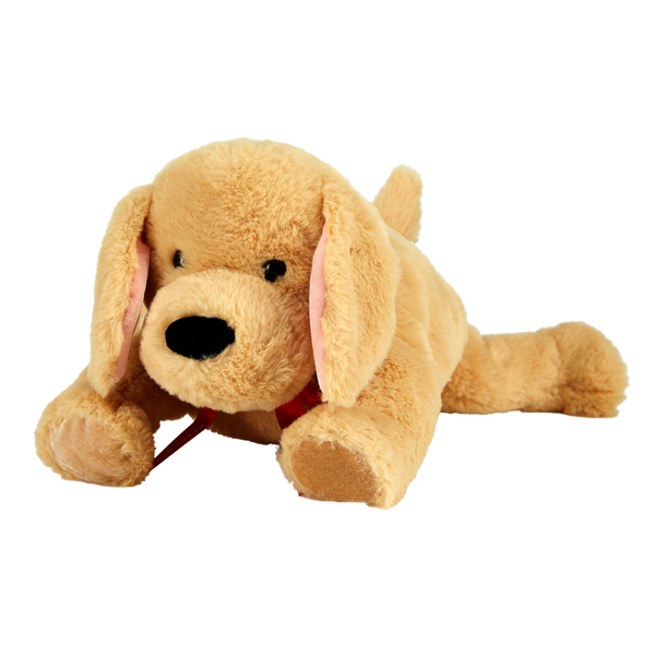 Two Blind Brothers - Guide Dog GUIDER Yellow-dog-stuffed-animal-laying-down