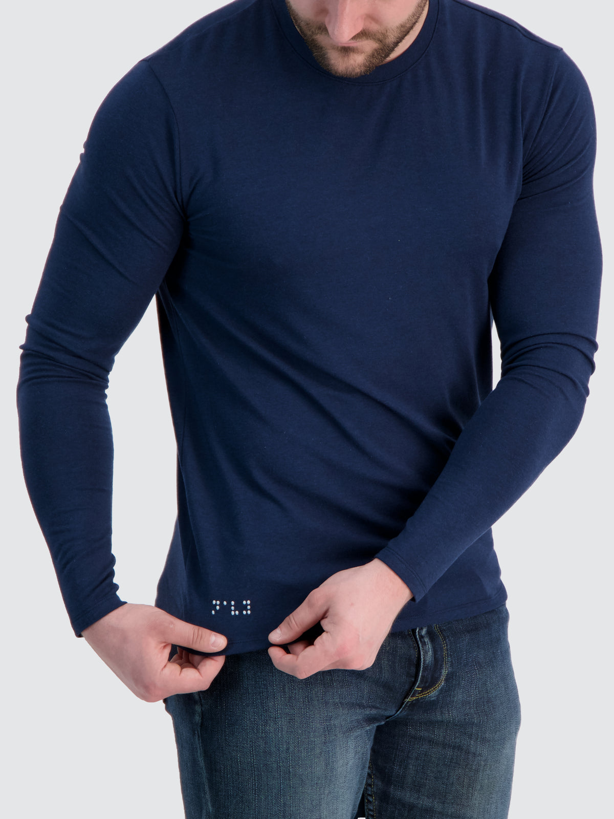 Two Blind Brothers - Mens Men's Long Sleeve Crewneck Washed-Navy
