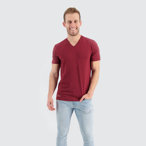 Two Blind Brothers - Mens Men's SS V-Neck Tee Maroon