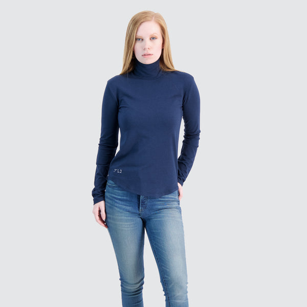 Two Blind Brothers - Womens Women's Turtleneck Navy