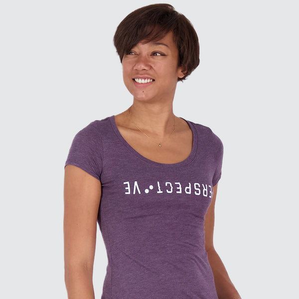 Two Blind Brothers - Womens Women's "Perspective" Graphic Scoop Neck Plum