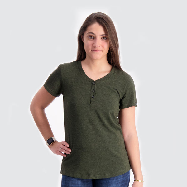 Two Blind Brothers - Womens Women's SS Henley Forest