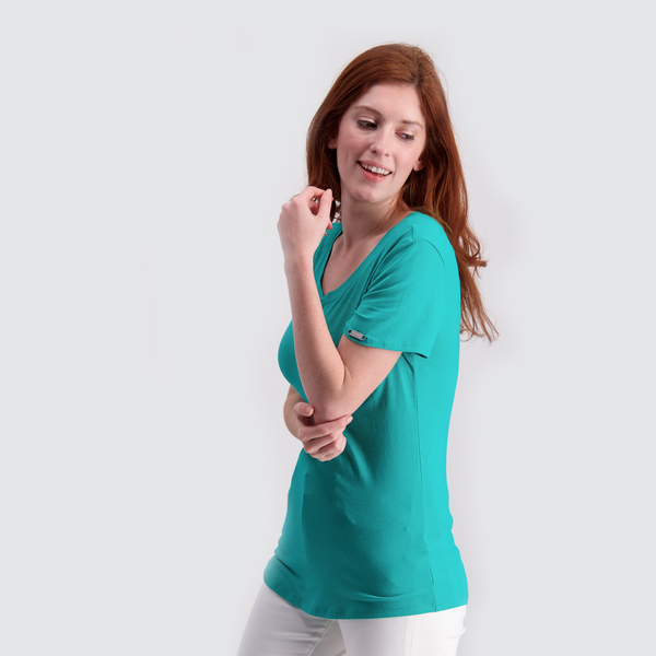 Two Blind Brothers - Womens Women's SS Henley Seafoam