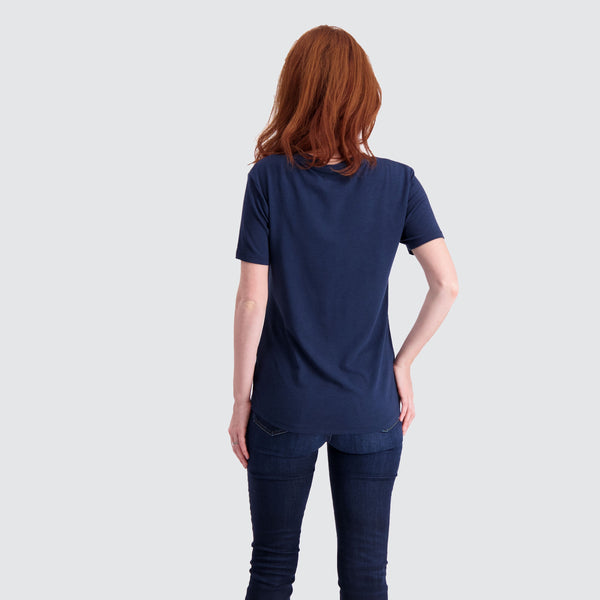 Two Blind Brothers - Womens Women's SS Henley Navy