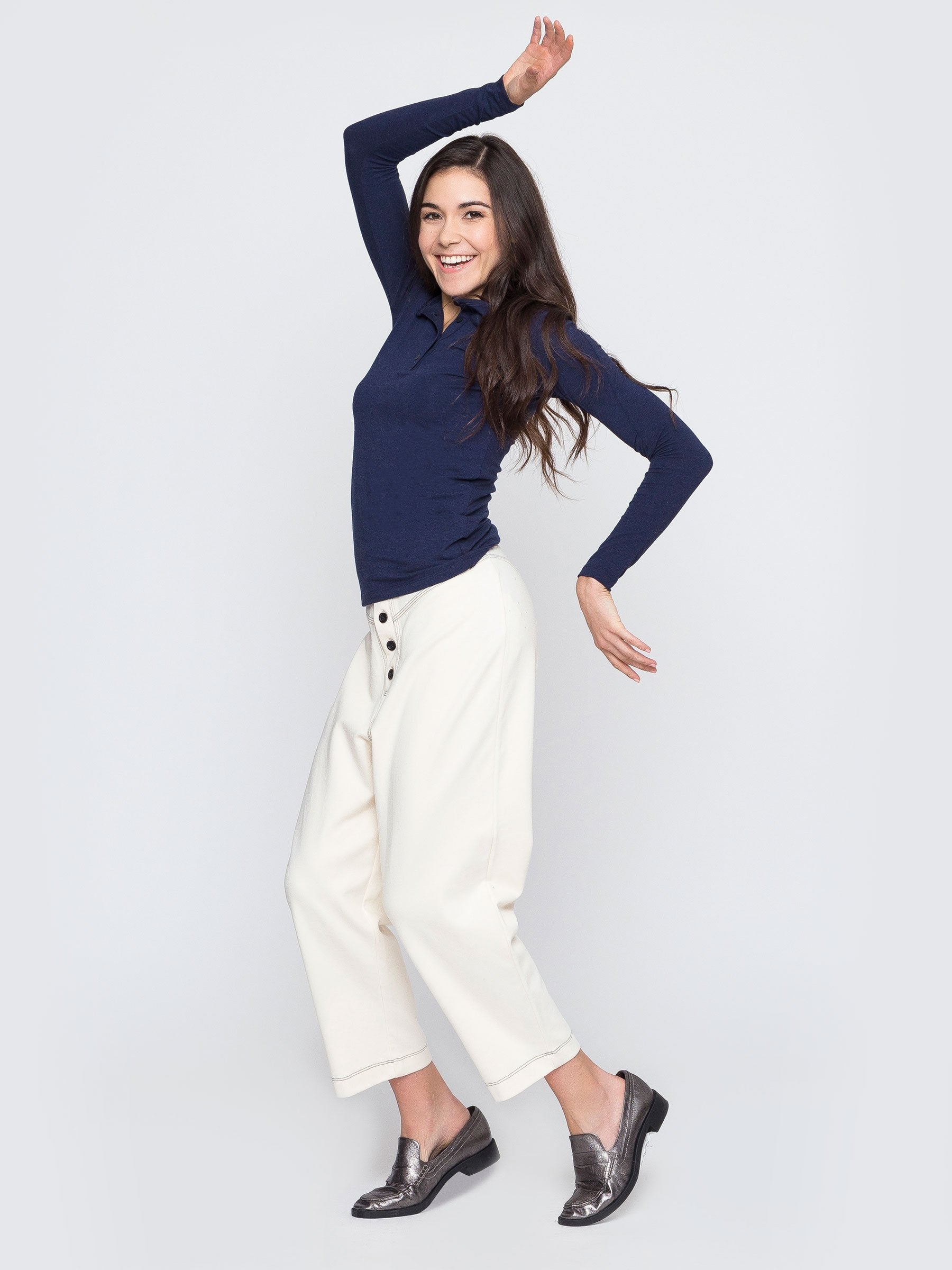 Two Blind Brothers - Womens Women's Long Sleeve Solid Henley Diane
