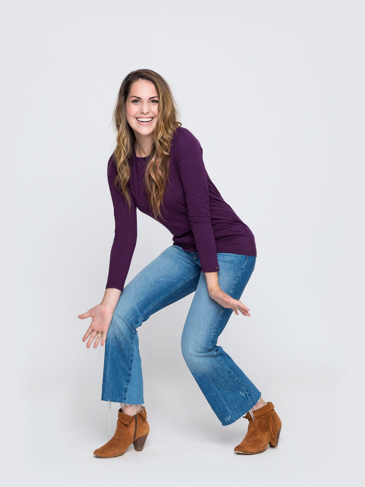 Two Blind Brothers - Womens Women's Long Sleeve Solid Henley Black