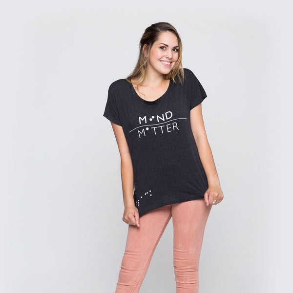 Two Blind Brothers - Womens Women's "Mind Over Matter" Graphic Dolman Black