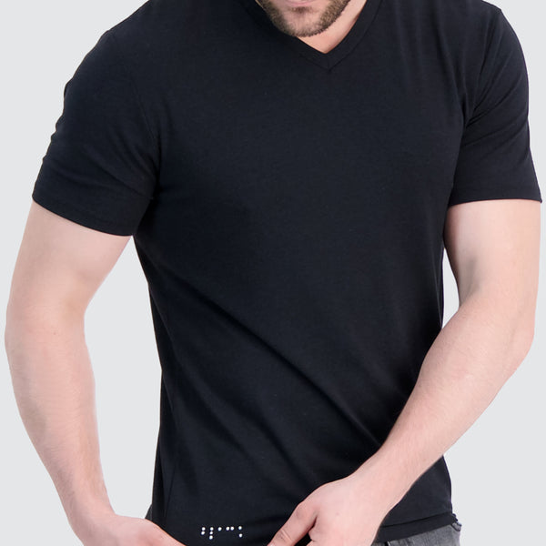 Two Blind Brothers - Mens Men's SS V-Neck Tee Black