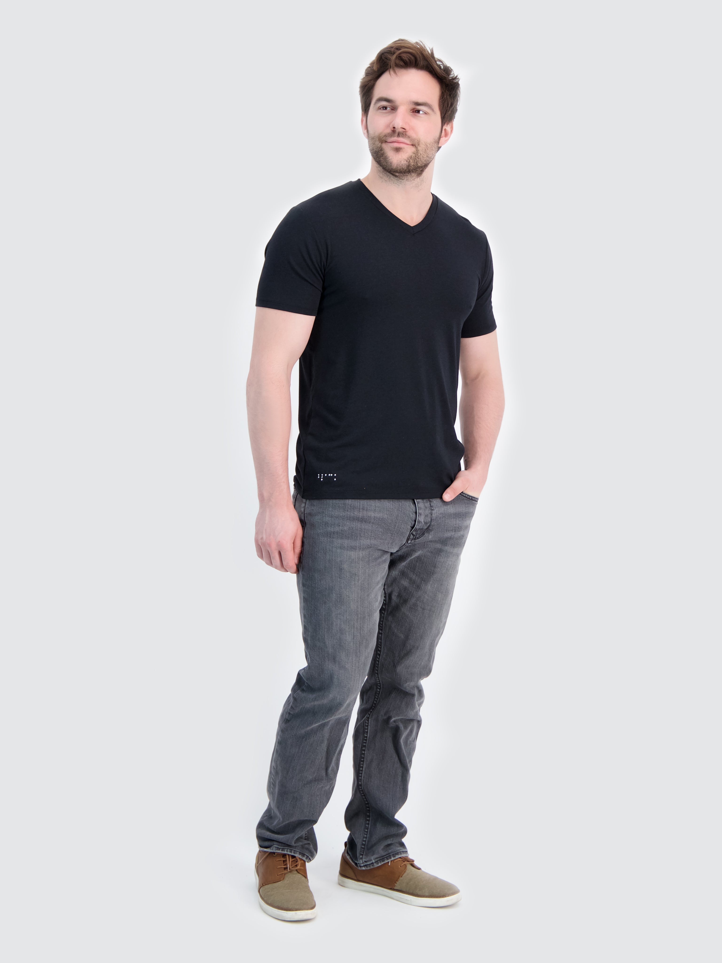 Two Blind Brothers - Mens Men's SS V-Neck Tee Black