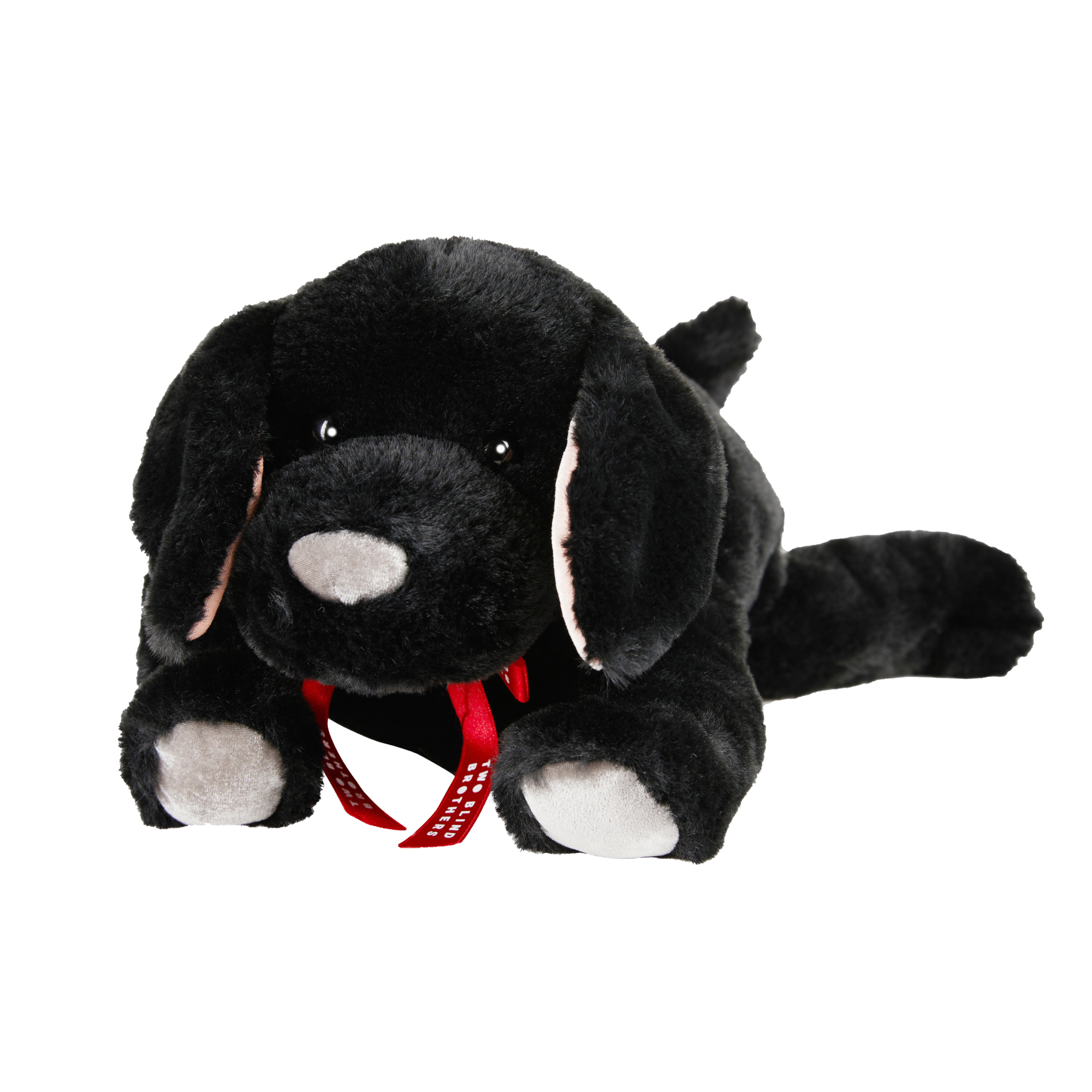 Two Blind Brothers - Guide Dog BEACON Black-dog-stuffed-animal-laying-down