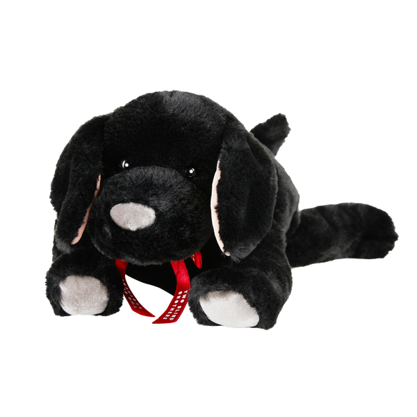 Two Blind Brothers - Add-on BEACON GUIDE DOG Add On Black-dog-stuffed-animal-laying-down