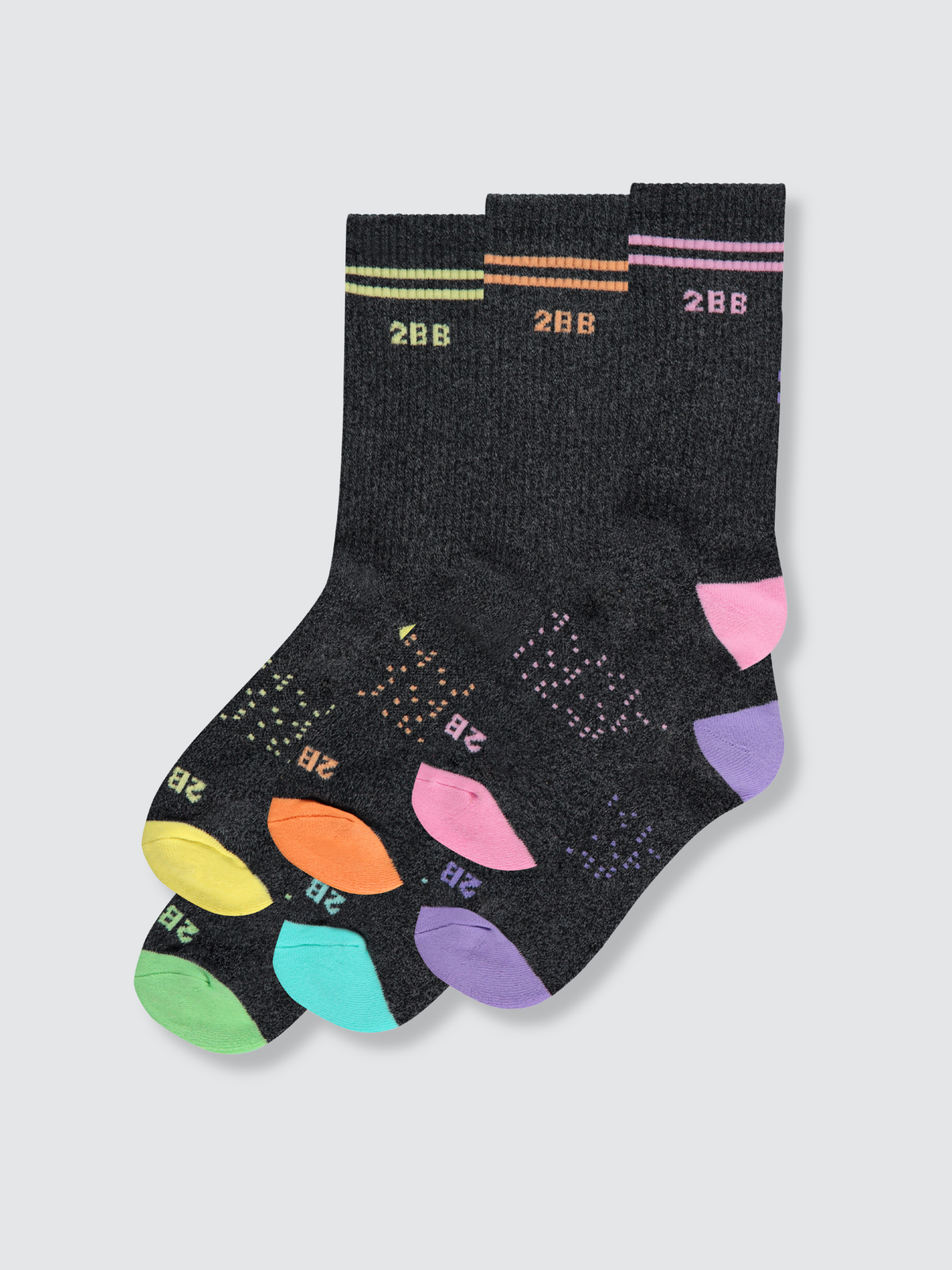 Two Blind Brothers - Gift Pastel Rainbow Calf Sock Bundle (6 Pairs) Pink