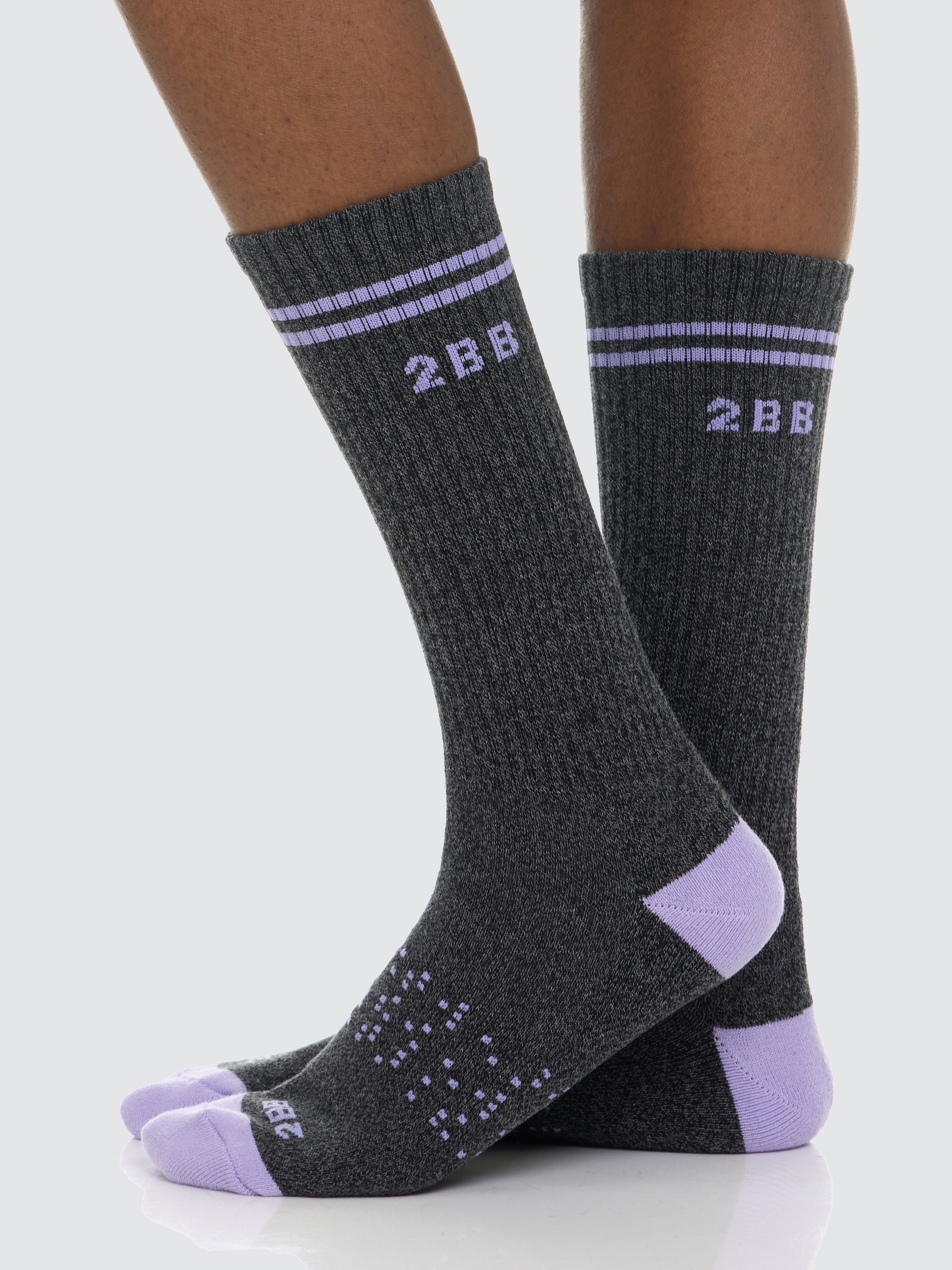 Two Blind Brothers - Gift Pastel Rainbow Calf Sock Bundle (6 Pairs) Purple