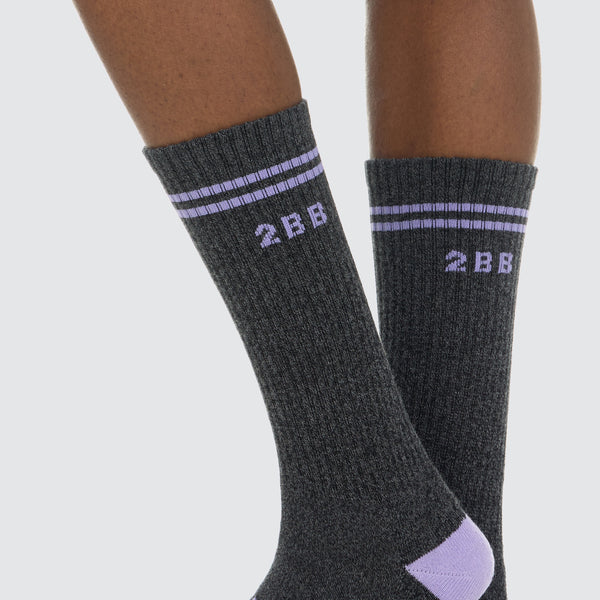 Two Blind Brothers - Gift Pastel Rainbow Calf Sock Bundle (6 Pairs) Purple