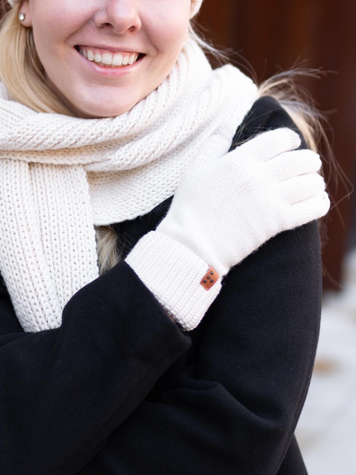 Two Blind Brothers - Gift Chunky Knit Gloves Cream