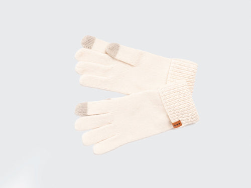 Chunky Knit Gloves in Cream