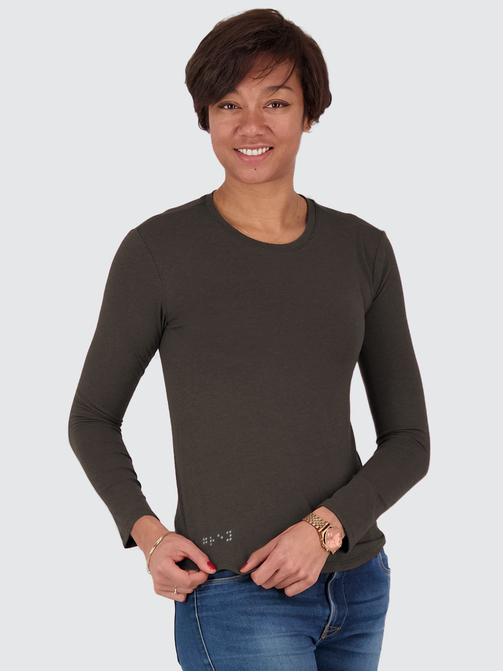 Two Blind Brothers - Womens Women's LS Crewneck Graphite-Grey