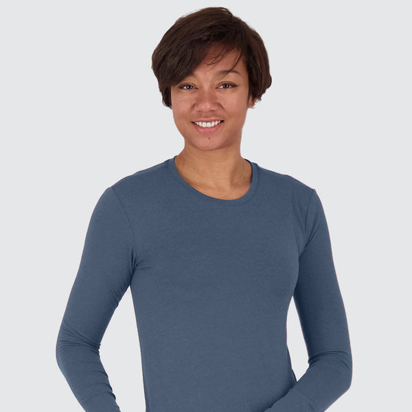 Two Blind Brothers - Womens Women's Long Sleeve Crewneck Washed-Navy