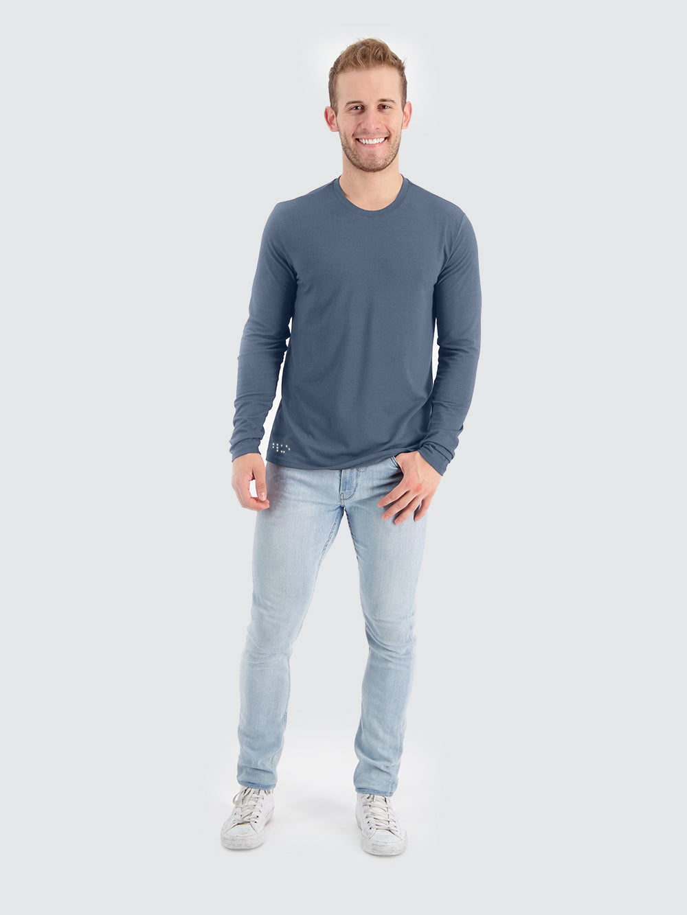 Two Blind Brothers - Mens Men's Long Sleeve Crewneck Washed-Navy