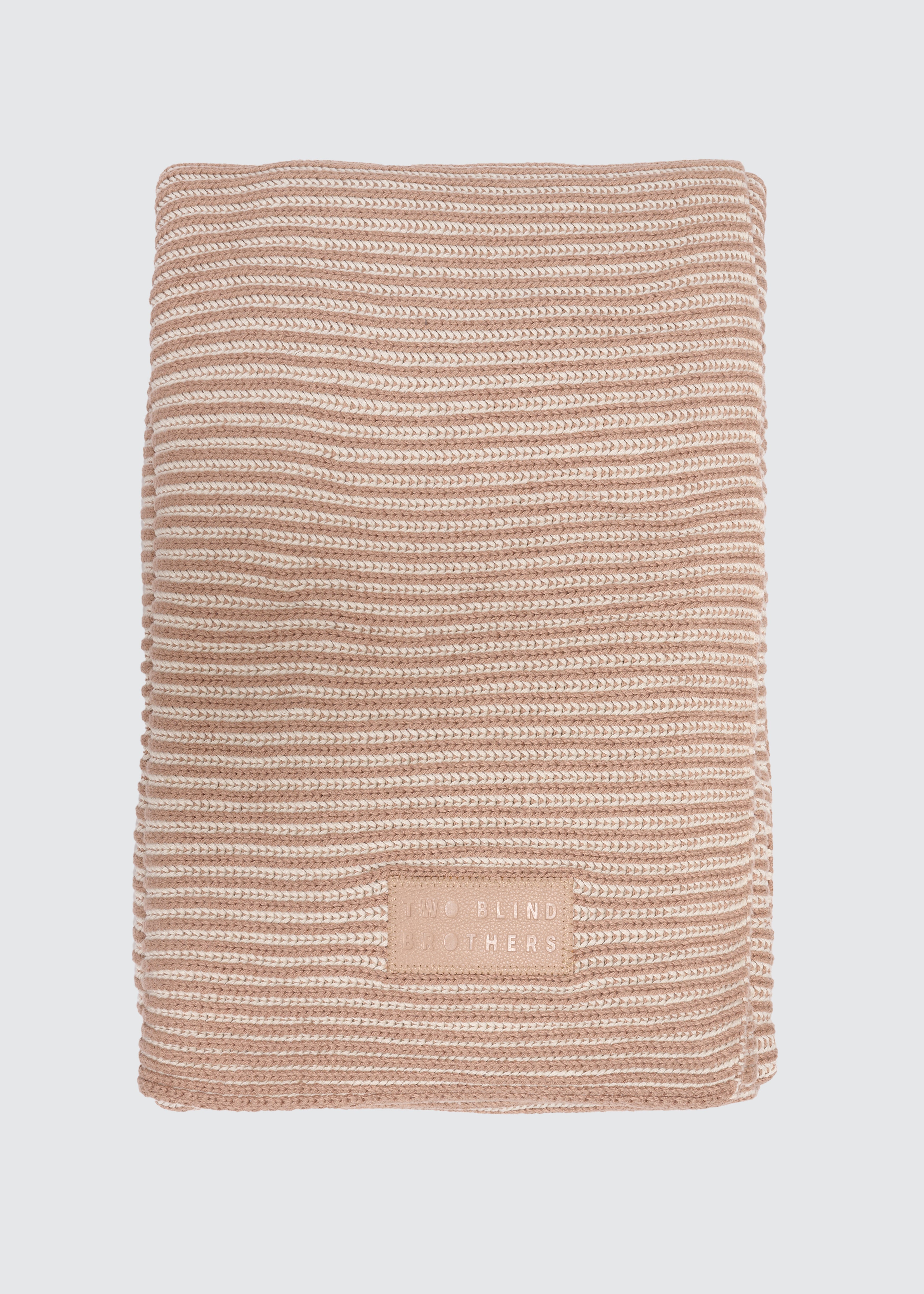 Two Blind Brothers - Gift Cotton Blanket Taupe-+-White