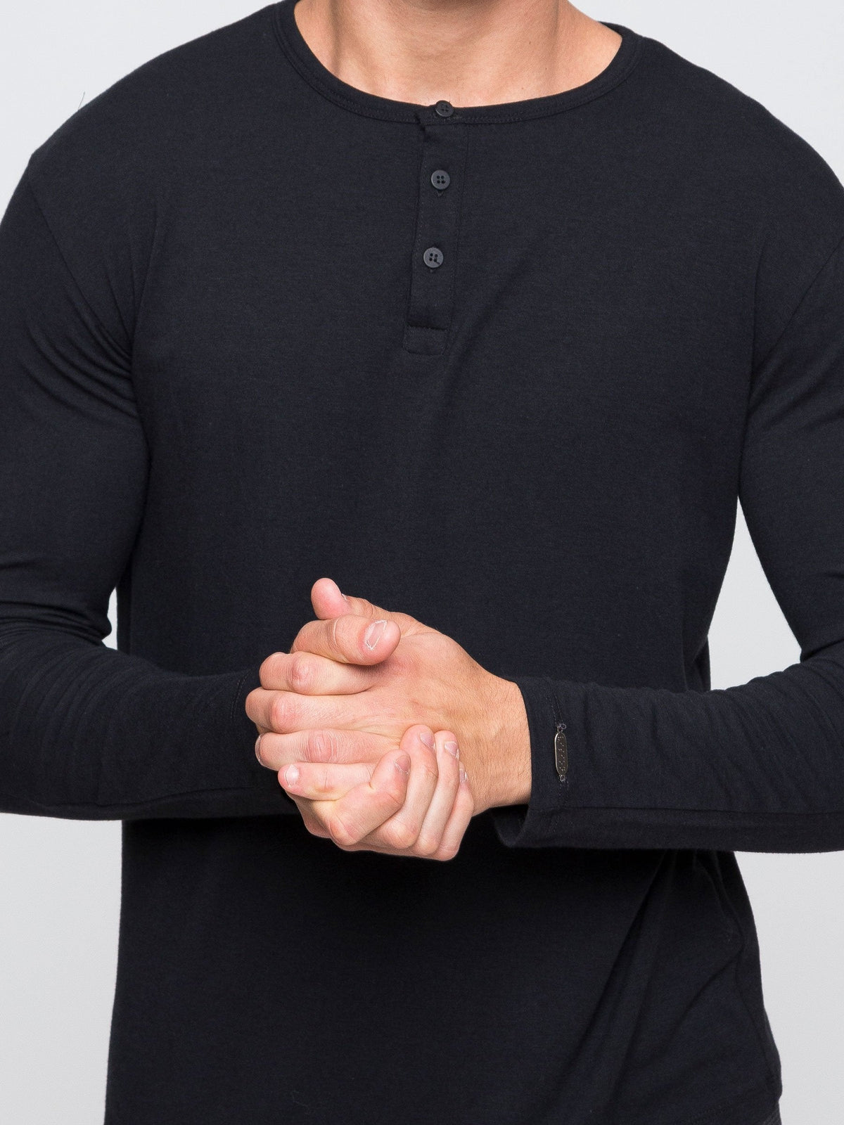 Two Blind Brothers - Mens Men's Long Sleeve Henley Navy