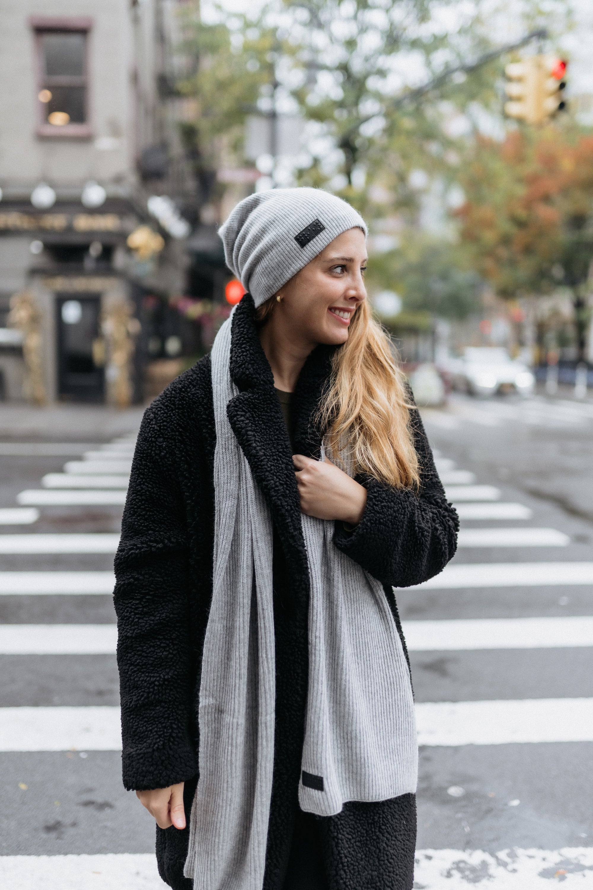 Two Blind Brothers - Gift Scarf Ribbed Knit Grey