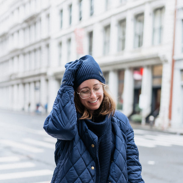 Two Blind Brothers - Gift Waffle Knit Beanies Navy