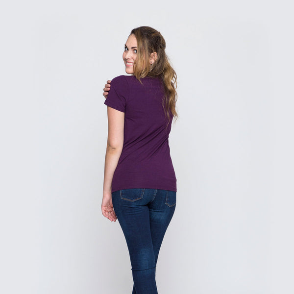 Two Blind Brothers - Womens Women's "Feel" V-Neck Plum