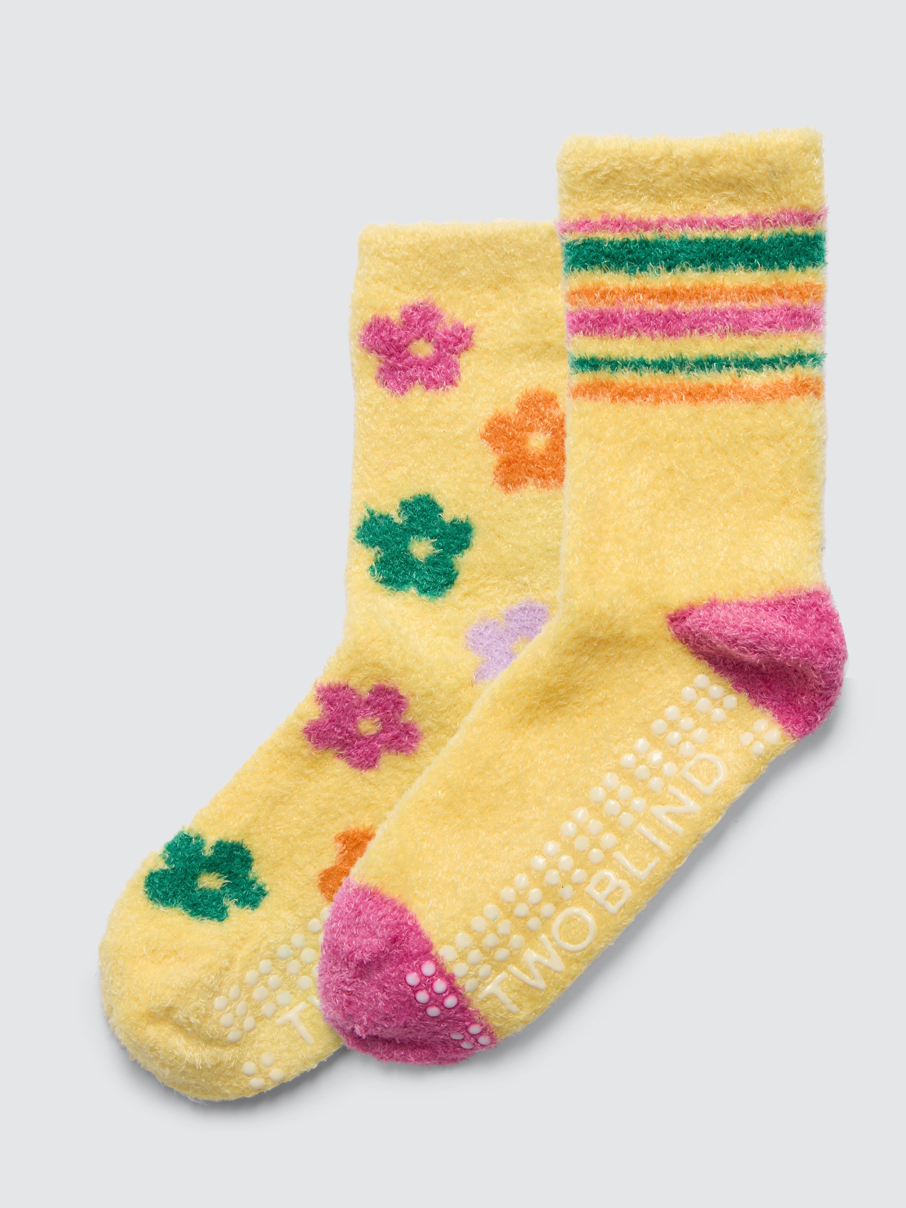 Two Blind Brothers - Gift Fuzzy Sock Bundle (2 Pairs) Yellow-Bundle