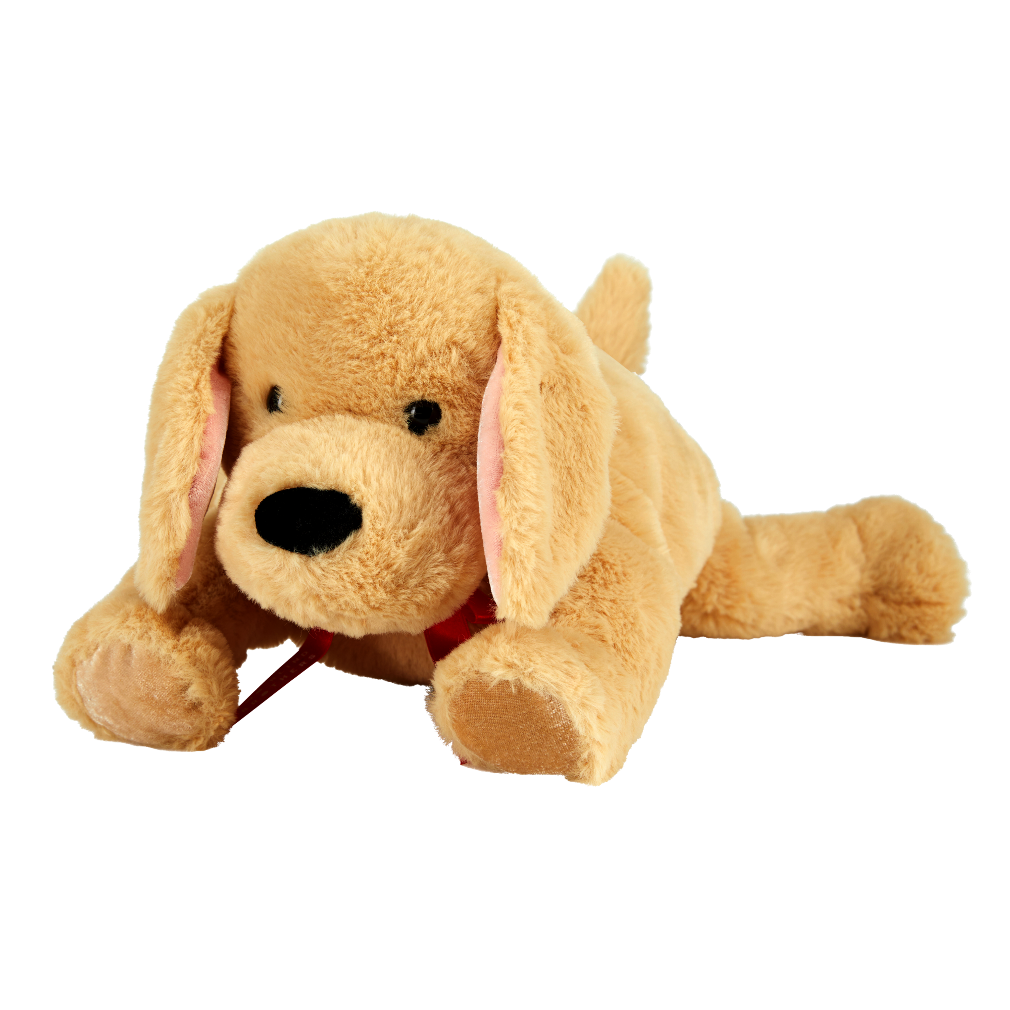Two Blind Brothers - Guide Dog GUIDER Yellow-dog-stuffed-animal-laying-down