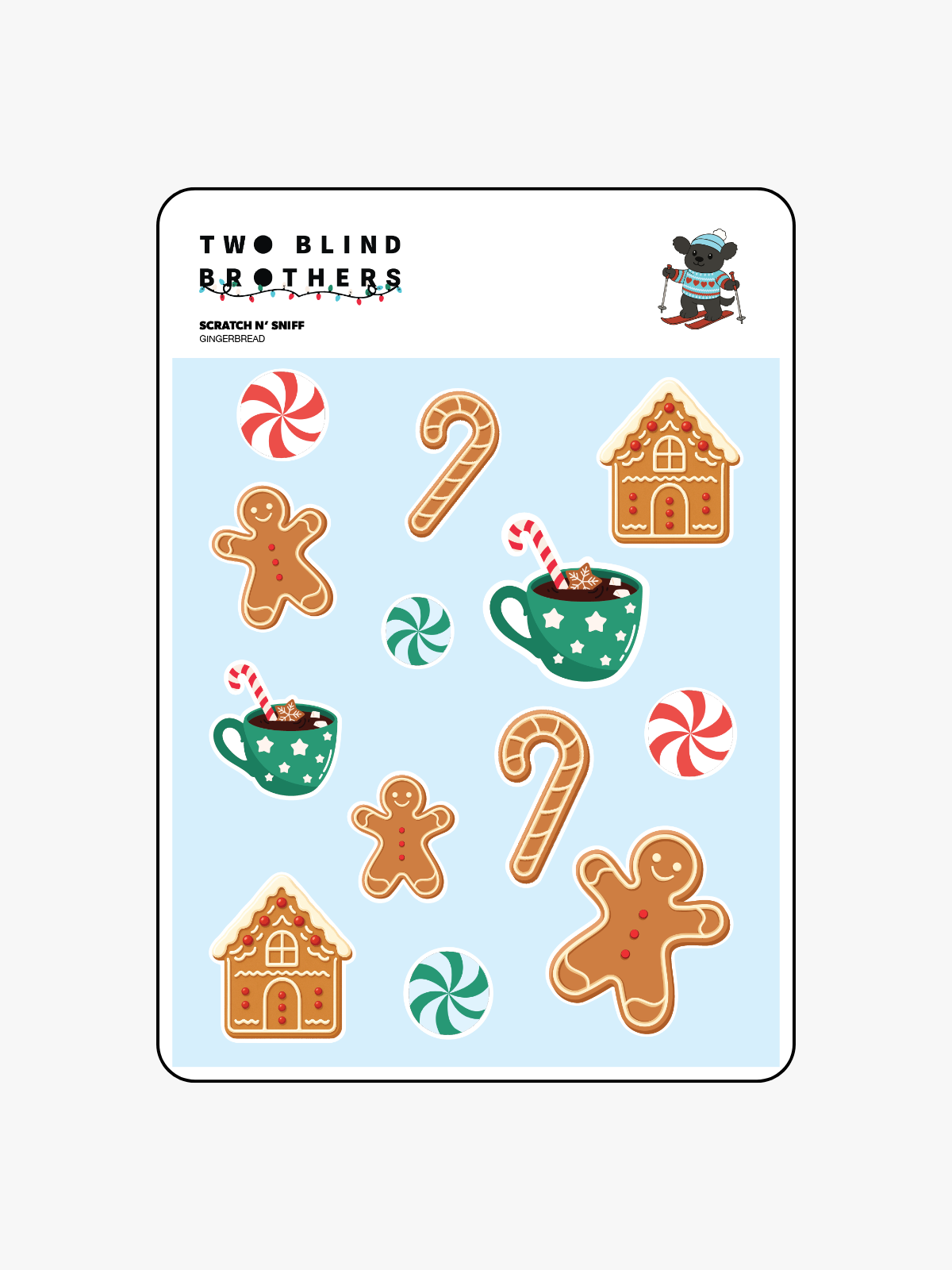 Two Blind Brothers -  Scratch & Sniff Gingerbread Stickers all