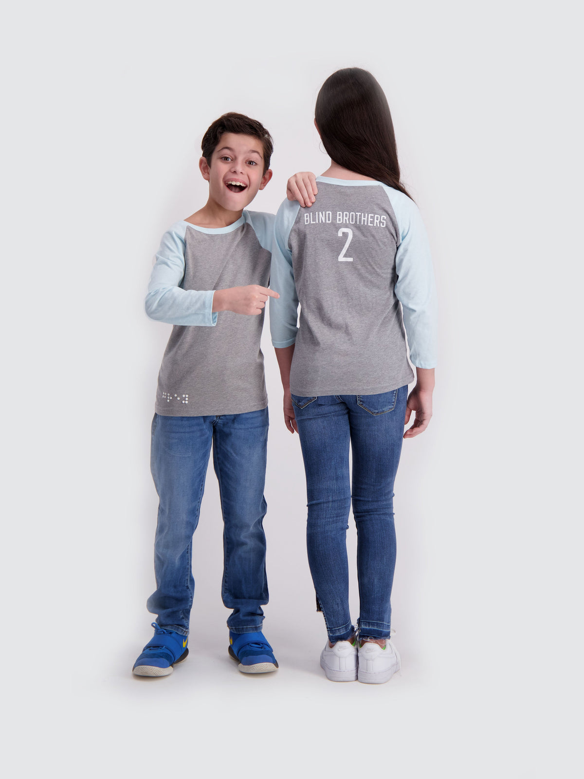 Two Blind Brothers -  Kids' Team 2BB Baseball Tee Graphic Baseball Tee Grey