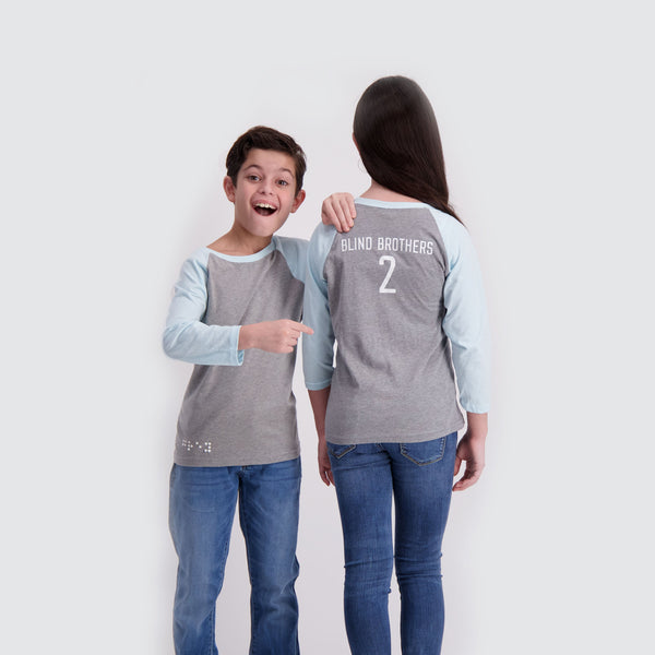 Two Blind Brothers -  Kids' Team 2BB Baseball Tee Graphic Baseball Tee Grey