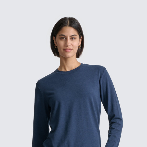 Two Blind Brothers - Womens Women's Long Sleeve Crewneck Navy