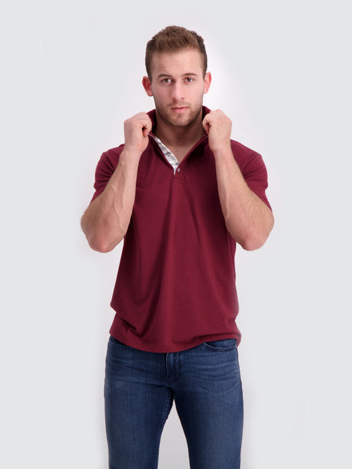 Men's SS Polo in Maroon